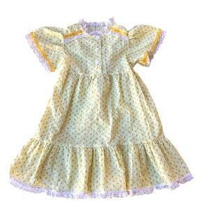 Sears Yellow Floral Kids Dress Size 6